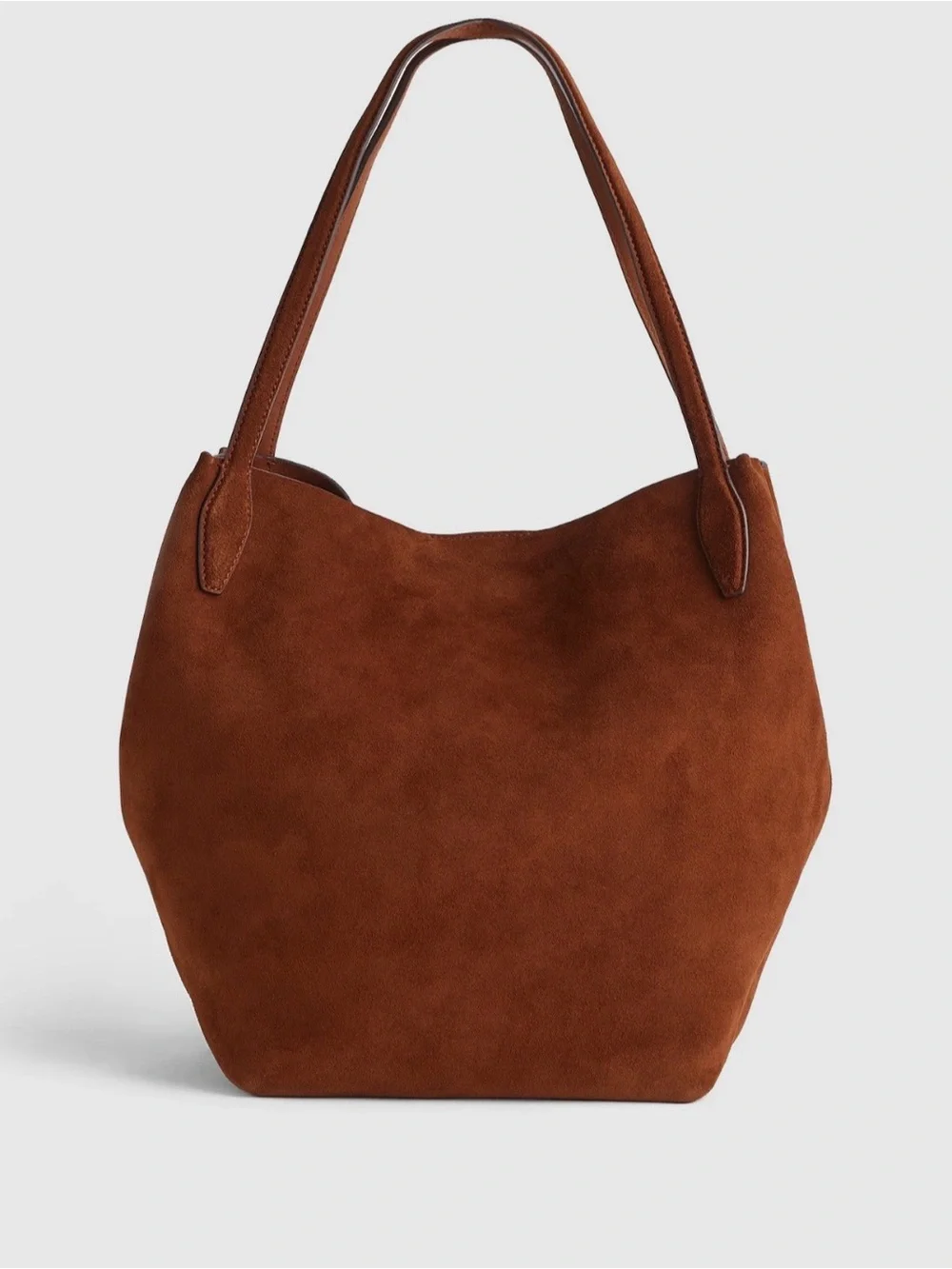 NWT! MADEWELL The Shopper Tote in Suede, Soft Mahogany Brown NR388 Oversized Bag - Picture 2 of 16